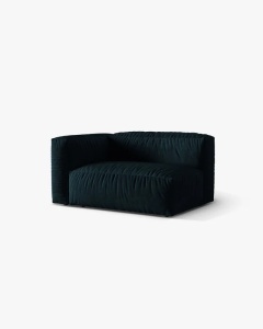 MODUL COTIERA CANAPEA/COLTAR MARTINA, 160X106 CM, PE STANGA, ALBASTRU INCHIS, TAPITAT CU TAPITERIE DIN TEXTIL CATIFEA VOGUE, MICADONI - Img 2