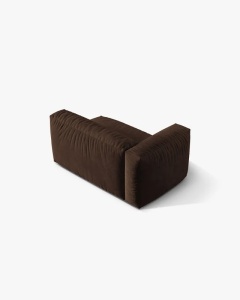 MODUL COTIERA CANAPEA/COLTAR MARTINA, 160X106 CM, PE STANGA, CIOCOLATIU, TAPITAT CU TAPITERIE DIN TEXTIL CATIFEA VOGUE, MICADONI - Img 3