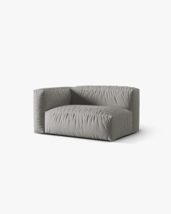 MODUL COTIERA CANAPEA/COLTAR MARTINA, 160X106 CM, PE STANGA, GRI DESCHIS, TAPITAT CU TAPITERIE DIN TEXTIL STRUCTURAT BOSTON, MICADONI - Img 2