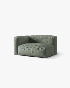 MODUL COTIERA CANAPEA/COLTAR MARTINA, 160X106 CM, PE STANGA, VERDE MUSCHI, TAPITAT CU TAPITERIE DIN TEXTIL STRUCTURAT BOSTON, MICADONI - Img 2
