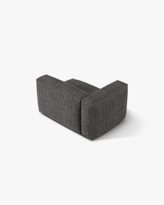 MODUL LATERAL PENTRU CANAPEA MARTINA, PE STANGA, GRI ANTRACIT, TAPITAT CU TAPITERIE DIN TEXTIL BOUCLE MONET, MICADONI - Img 3