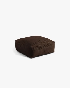 MODUL POUF CANAPEA/COLTAR MARTINA, 108X108 CM, CIOCOLATIU, TAPITAT CU TAPITERIE DIN TEXTIL CATIFEA VOGUE, MICADONI - Img 2
