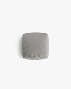 MODUL POUF CANAPEA/COLTAR MARTINA, 108X108 CM, GRI DESCHIS, TAPITAT CU TAPITERIE DIN TEXTIL STRUCTURAT BOSTON, MICADONI - Img 3