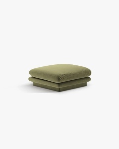 MODUL POUF CANAPEA/COLTAR TORINO, VERDE DESCHIS, CU TAPITERIE DIN TEXTIL CATIFEA CASINO, MICADONI - Img 3