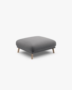 MODUL POUF COLTAR NAOMI, GRI, 85X85 CM, TAPITAT CU TAPITERIE DIN TEXTIL CATIFEA SALVADOR, MICADONI - Img 3