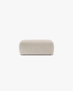 MODUL POUF KATE, BEJ, 60X99 CM, TAPITAT CU TAPITERIE DIN TEXTIL CATIFEA SALVADOR, MICADONI