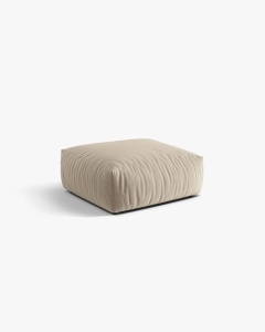 MODUL POUF PENTRU COLTAR CHRIS, 85X100, BEJ DESCHIS, CU TAPITERIE DIN TEXTIL CATIFEA CASINO, MICADONI - Img 3