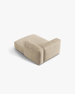 MODUL SEZLONG CANAPEA/COLTAR MARTINA, 130X176 CM, PE DREAPTA, BEJ DESCHIS, TAPITAT CU TAPITERIE DIN TEXTIL CATIFEA VOGUE, MICADONI - Img 3