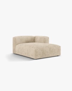 MODUL SEZLONG CANAPEA/COLTAR MARTINA, 130X176 CM, PE DREAPTA, BEJ DESCHIS, TAPITAT CU TAPITERIE DIN TEXTIL CORDOI TILIA, MICADONI - Img 2