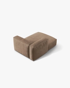 MODUL SEZLONG CANAPEA/COLTAR MARTINA, 130X176 CM, PE STANGA, BEJ INCHIS, TAPITAT CU TAPITERIE DIN TEXTIL CATIFEA VOGUE, MICADONI - Img 3