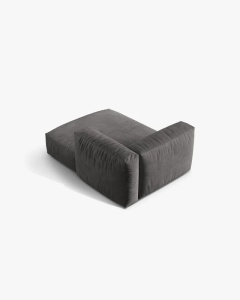 MODUL SEZLONG CANAPEA/COLTAR MARTINA, 130X176 CM, PE STANGA, GRI, TAPITAT CU TAPITERIE DIN TEXTIL CATIFEA VOGUE, MICADONI - Img 3