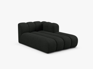 MODUL SEZLONG CANAPEA LUPIN, PE DREAPTA, NEGRU, CU TAPITERIE DIN TEXTIL BOUCLE BALOO, MICADONI - Img 2