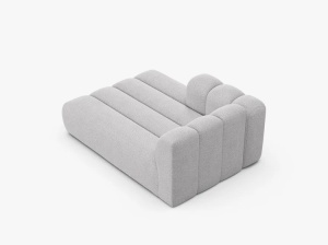MODUL SEZLONG CANAPEA LUPIN, PE STANGA, GRI DESCHIS, CU TAPITERIE DIN TEXTIL BOUCLE BALOO, MICADONI - Img 3