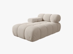MODUL SEZLONG COLTAR BELLIS, PE STANGA, BEJ DESCHIS, CU TAPITERIE DIN TEXTIL 3D SONIC, MICADONI - Img 2