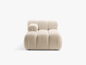 MODUL SEZLONG COLTAR BELLIS, PE STANGA, BEJ DESCHIS, CU TAPITERIE DIN TEXTIL BOUCLE ROLF, MICADONI