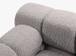MODUL SEZLONG COLTAR BELLS, PE STANGA, GRI DESCHIS, CU TAPITERIE DIN TEXTIL BOUCLE ROLF, MICADONI - Img 4