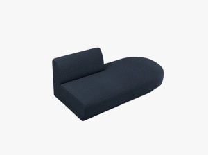MODUL SEZLONG MILEY, PE DREAPTA, ALBASTRU INCHIS, CU TAPITERIE DIN TEXTIL BOUCLE BALOO, MICADONI - Img 2