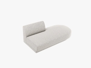 MODUL SEZLONG MILEY, PE DREAPTA, GRI DESCHIS, CU TAPITERIE DIN TEXTIL CHENILLE HAGA, MICADONI - Img 3
