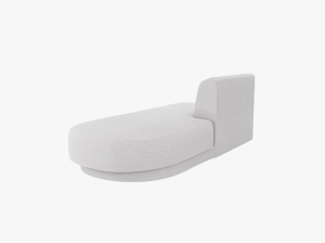 MODUL SEZLONG MILEY, PE DREAPTA, GRI DESCHIS, CU TAPITERIE DIN TEXTIL BOUCLE BALOO, MICADONI - Img 4