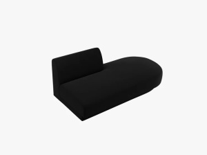 MODUL SEZLONG MILEY, PE DREAPTA, NEGRU, CU TAPITERIE DIN CATIFEA BLUVEL, MICADONI - Img 3