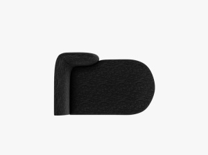 MODUL SEZLONG MILEY, PE DREAPTA, NEGRU, CU TAPITERIE DIN TEXTIL CHENILLE HAGA, MICADONI - Img 4