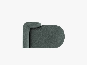 MODUL SEZLONG MILEY, PE DREAPTA, VERDE BENZINA, CU TAPITERIE DIN TEXTIL CHENILLE HAGA - Img 4