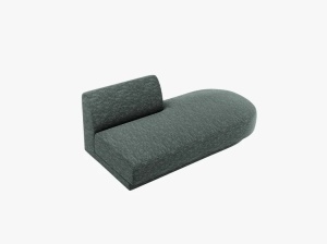 MODUL SEZLONG MILEY, PE DREAPTA, VERDE BENZINA, CU TAPITERIE DIN TEXTIL CHENILLE HAGA, MICADONI - Img 3