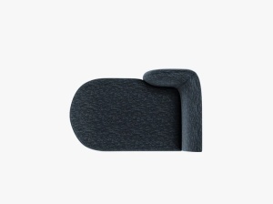 MODUL SEZLONG MILEY, PE STANGA, ALBASTRU, CU TAPITERIE DIN TEXTIL CHENILLE HAGA, MICADONI - Img 4