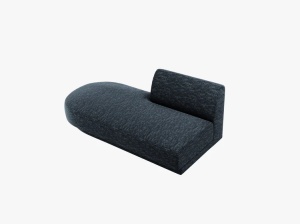 MODUL SEZLONG MILEY, PE STANGA, ALBASTRU, CU TAPITERIE DIN TEXTIL CHENILLE HAGA, MICADONI - Img 3
