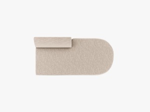 MODUL SEZLONG MILEY, PE STANGA, BEJ, CU TAPITERIE DIN TEXTIL CHENILLE HAGA, MICADONI - Img 4