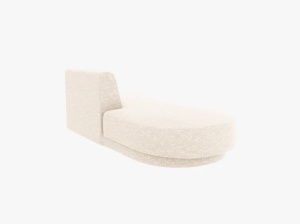 MODUL SEZLONG MILEY, PE STANGA, BEJ FILDES, CU TAPITERIE DIN TEXTIL CHENILLE EDEN, MICADONI - Img 2