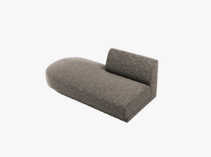 MODUL SEZLONG MILEY, PE STANGA, GRI, CU TAPITERIE DIN TEXTIL CHENIILLE HAGA, MICADONI - Img 3