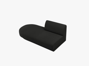 MODUL SEZLONG MILEY, PE STANGA, NEGRU, CU TAPITERIE DIN TEXTIL BOUCLE BALOO, MICADONI - Img 2