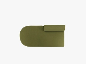 MODUL SEZLONG MILEY, PE STANGA, VERDE MASLINIU INCHIS, CU TAPITERIE DIN TEXTIL BOUCLE BALOO, MICADONI - Img 3