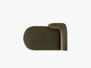 MODUL SEZZLONG MILEY, PE STANGA, VERDE MASLINIU INCHIS, CU TAPITERIE DIN CATIFEA BLUVEL, MICADONI - Img 4