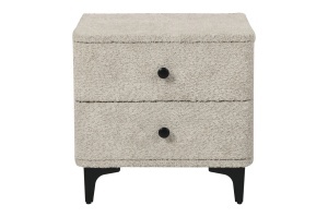 NOPTIERA, ART DECO 45CM, DIN LEMN DE MANGO, TEXTIL BOUCLE SI METAL, CULOARE GRI, ARTIM GROUP SELECTION - Img 3