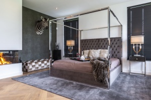 NOPTIERA BLACKBONE, NEGRU RUSTIC/CROM, DIN FURNIR DE STEJAR SI METAL, RICHMOND INTERIORS - Img 4