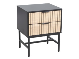 NOPTIERA MAGO S1, STEJAR/NEGRU MAT, DIN PAL LAMINAT SI METAL, STIL MODERN - Img 2
