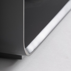 NOPTIERA MODERNA OSSIDE 50CM, REALIZATA DIN LEMN, FURNIR DE NUC SI METAL, CULOARE NEGRU/NUC, REALIZATA MANUAL - Img 4
