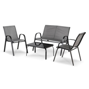 OFERTA 2026!!! SET MOBILIER DE GRADINA/TERASA, MINNESOTA, ARTIM MEBLE, DIN METAL, TECHNORATAN SI STICLA, CULOARE GRI