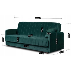 OFERTA LIMITATA!!! SET 2 CANAPELE EXTENSIBILE 200CM, ARTIM MEBLE, MATERIAL TEXTIL SI SUPORT METALIC, CULOARE VERDE, STIL MODERN - Img 5