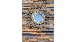 OGLINDA BAIE REA BOHO 322091, 45CM, NATURAL, DIN STICLA, CALITATE SUPERIOARA - Img 2