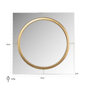OGLINDA BRIANA GOLD, MI-0098, CONFECTIONATA DIN METAL, STICLA SI MDF, STIL MODERN - Img 3