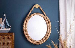OGLINDA DE PERETE, SEVEN SEAS 60CM, DIN FUNIE NATURALA, COD 43471