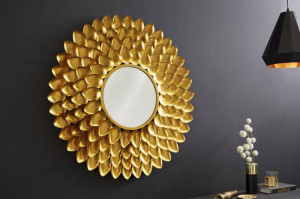 OGLINDA MODERNA 90CM,FLOWER, COD 41762, STIL MODERN, REALIZATA DIN METAL DE CULOARE AURIE - Img 2