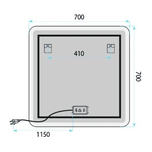 OGLINDA PENTRU BAIE, CU LED, 70X70 CM, TOP-2, CALITATE SUPERIOARA - Img 7