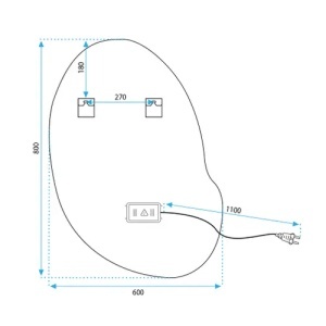 OGLINDA PENTRU BAIE, CU LED 80x60cm CLOUD C, CALITATE SUPERIOARA - Img 8
