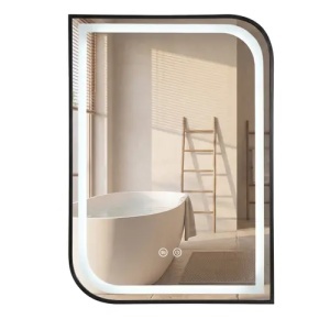 OGLINDA PENTRU BAIE, CU LED, ZONE NEGRU, 80X60, CALITATE SUPERIOARA - Img 2