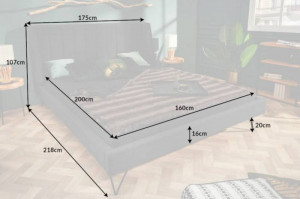PAT( CADRU), BEAUTE 160X 200CM, COD 40763, DIN LEMN MASIV SI TEXTIL - Img 7