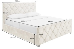 PAT CU SPATIU DE DEPOZITARE, ELYSIUM 180X 200CM, MATERIAL TEXTIL FOARTE FIN(CATIFEA), CULOARE SAMPANIE, ARTIM GROUP SELECTION - Img 3
